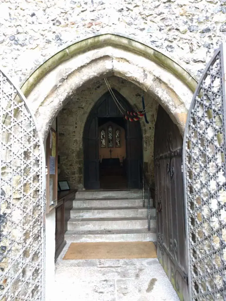 Entrance to St Martin's Church in Canterbury