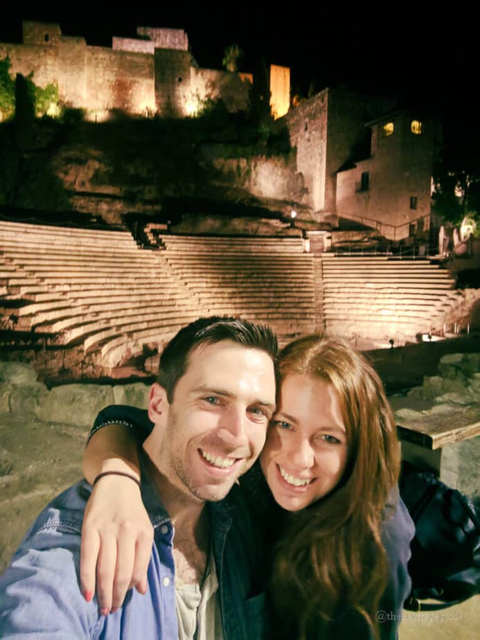Malaga Roman Theatre at Night