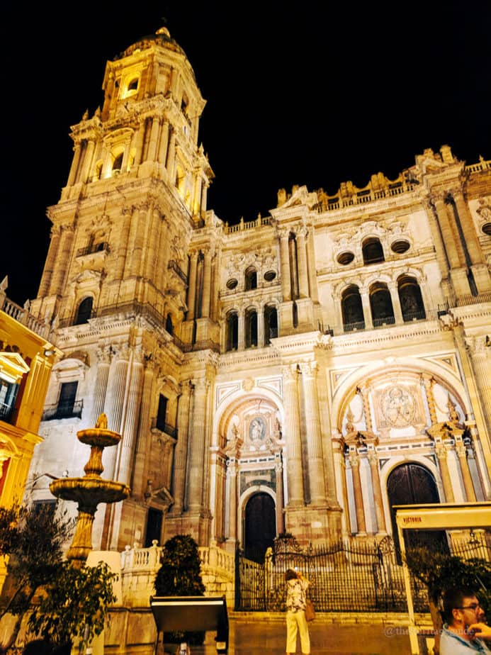 Malaga Cathedral at Night