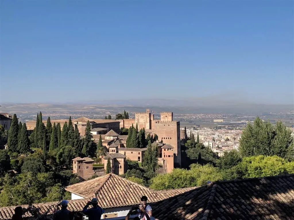 View of Granada in Spain from Alhambra